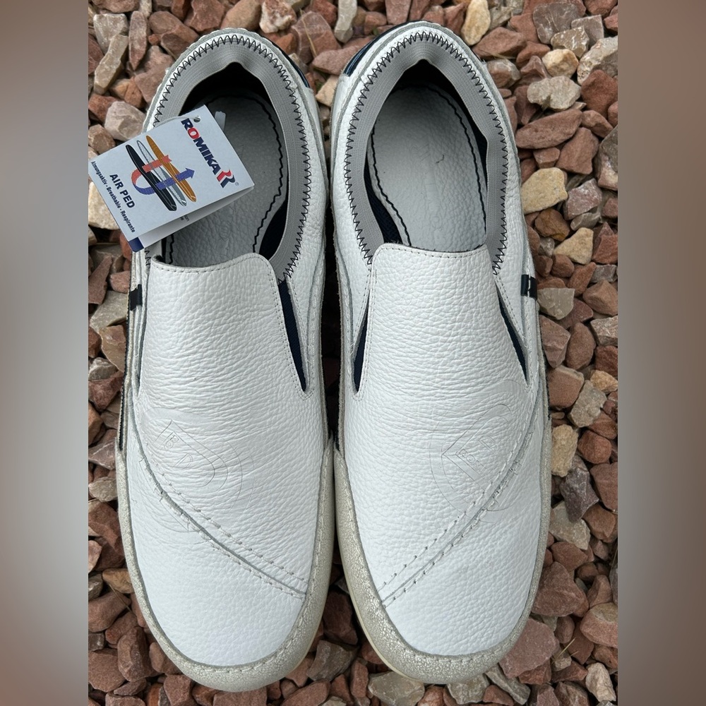New! Men’s ROMIKA Leather Slip on YACHTING Boating Shoes sz 46 US 12